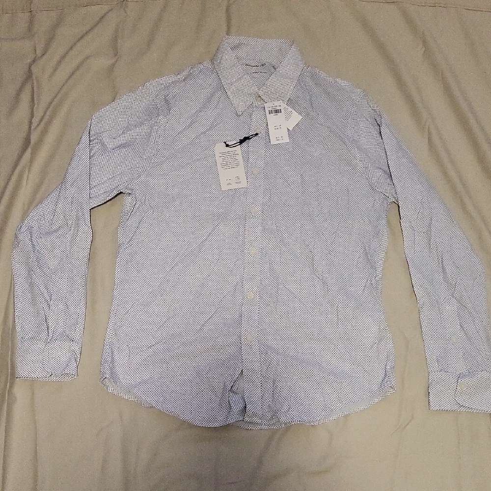 Abercrombie & Fitch White and Blue Button Down Shirt